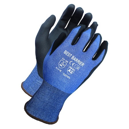 A2 Cut Resistant, Blue, Micro-Foam Nitrile, Coated Glove, XL